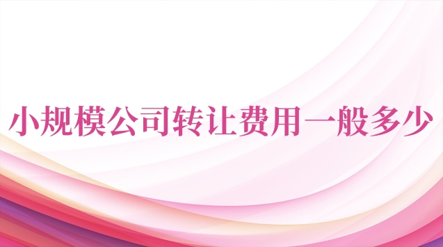 小规模公司转让费用一般多少合适(小规模公司转让一般多少钱)