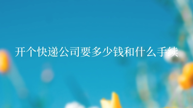 个人开一个快递公司需要多少钱(开个快递公司需要什么手续吗)