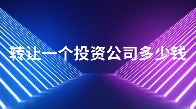 投资公司转让费用多少(转让开办10年的公司多少钱)
