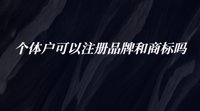 个体户可以注册品牌和商标吗(个体经营户可以注册商标么)