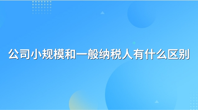 公司一般纳税人和小规模的区别(小规模和一般纳税人营业执照区别)
